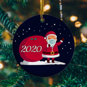 2020 Christmas Cute Santa Wear Mask With Gift Christmas Ornament - Keepsake Decorative Ornament - Funny Holiday Gift