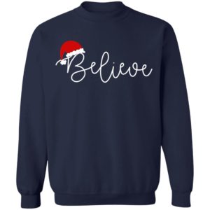 Believe With Santa Hat Ugly Christmas Sweater