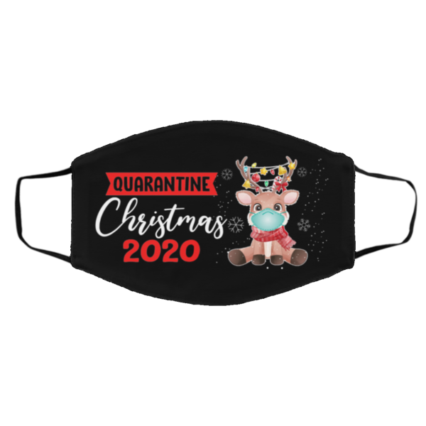 Quarantined Christmas 2020 Reindeer Face Mask