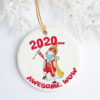 Funny Gingerbread Wearing Mask Santa Pandemic Christmas 2020 Quarantine Ornament