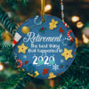 Remembering 2020 Year of Quarantine Funny Christmas Flat Holiday Circle Ornament