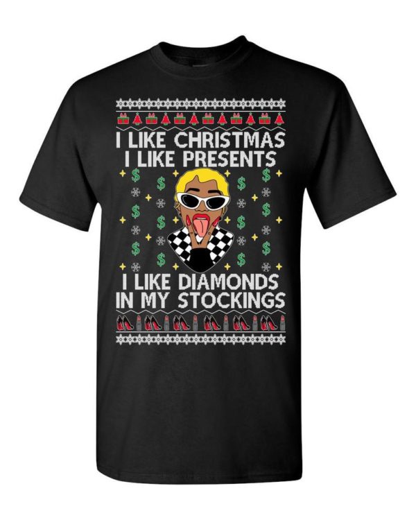 Cardi B I Like Christmas I Like Presents I Like Diamonds in my Stocking Ugly Christmas Sweater