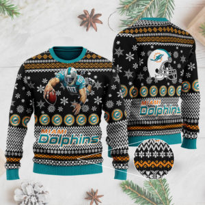 Miami Dolphins 3D Ugly Christmas Sweater