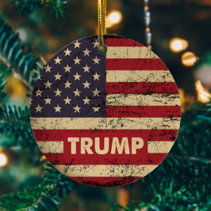 Trump 2020 American Flag Decorative Christmas Ornament