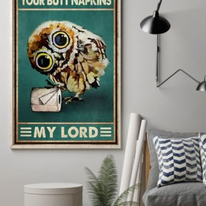 Owl Your Butt Napkins My Lord Vintage Poster, Canvas