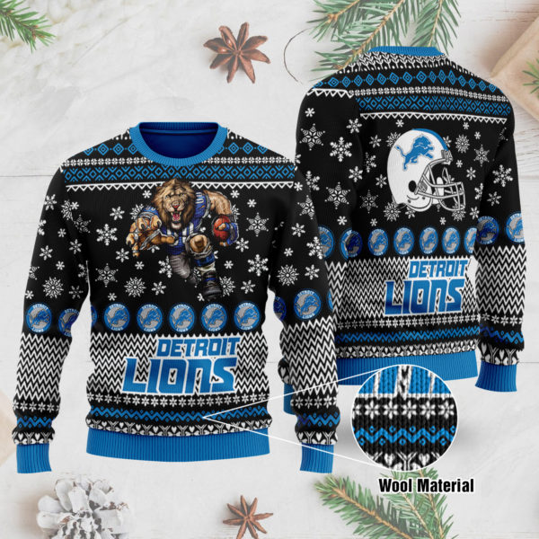Detroit Lions 3D Printed Ugly Christmas Sweater