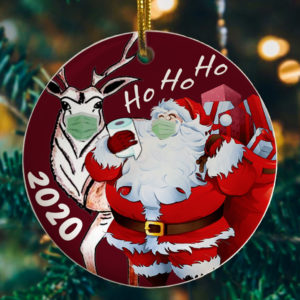 Cool Merry Christmas Santa Claus Ho Ho Ho Ornament – Santas Gift 2020 Decorative Christmas Ornament – Funny Holiday Gift