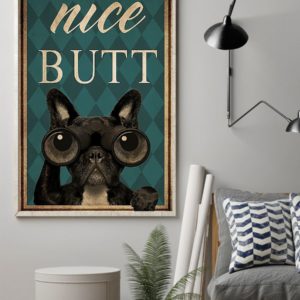 Frenchie Bulldog Nice Butt Vintage Poster, Canvas