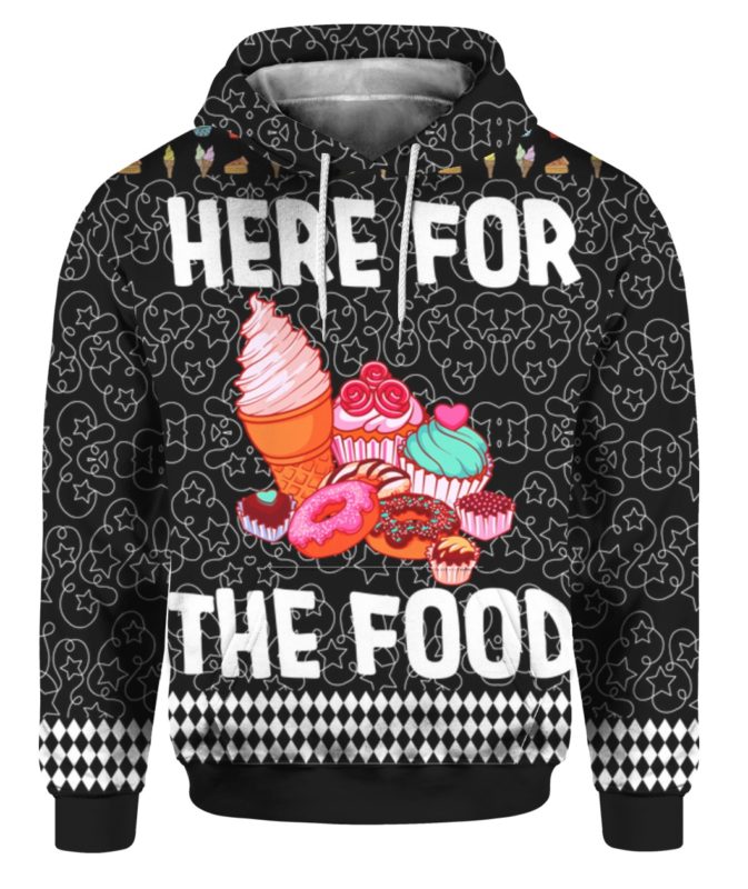 Here For The Food 3D Ugly Christmas Sweater Hoodie