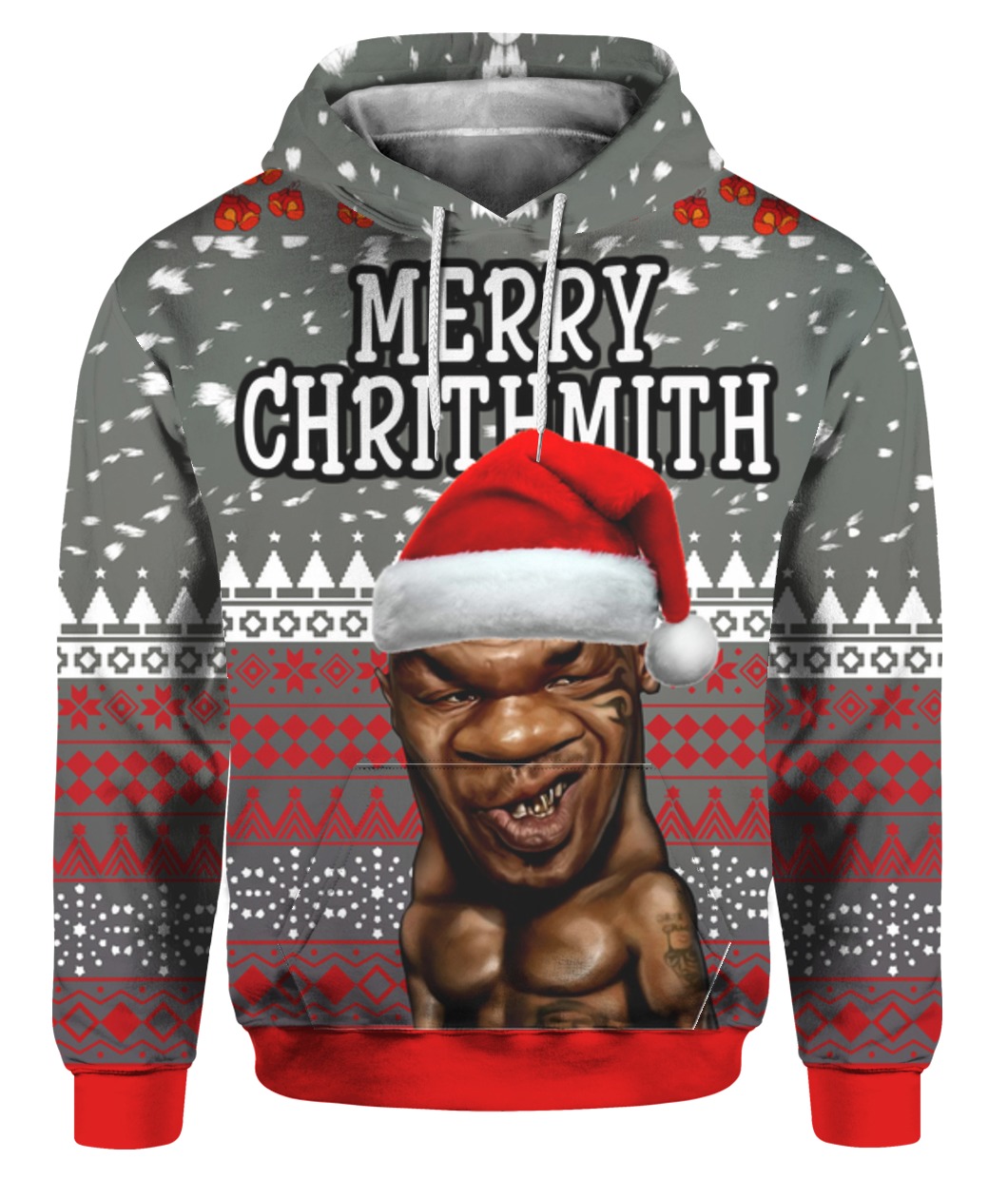Mike Tyson Merry chrithmith Cuello Redondo Sudadera Ugly Christmas Sweater X-mas