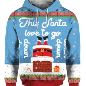 Santa Goes Down 3D Ugly Christmas Sweater Hoodie