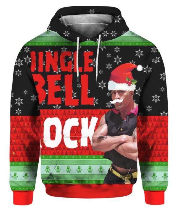 The Rock Jingle Bell Rock 3D Ugly Christmas Sweater Hoodie