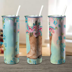 Cowgirl Boots Cowgirl Floral Country Skinny Tumbler