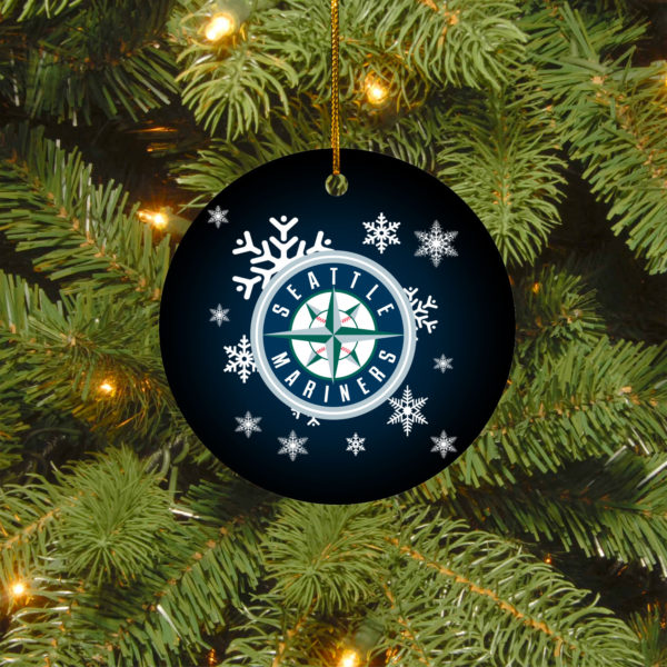 Seattle Mariners Merry Christmas Circle Ornament