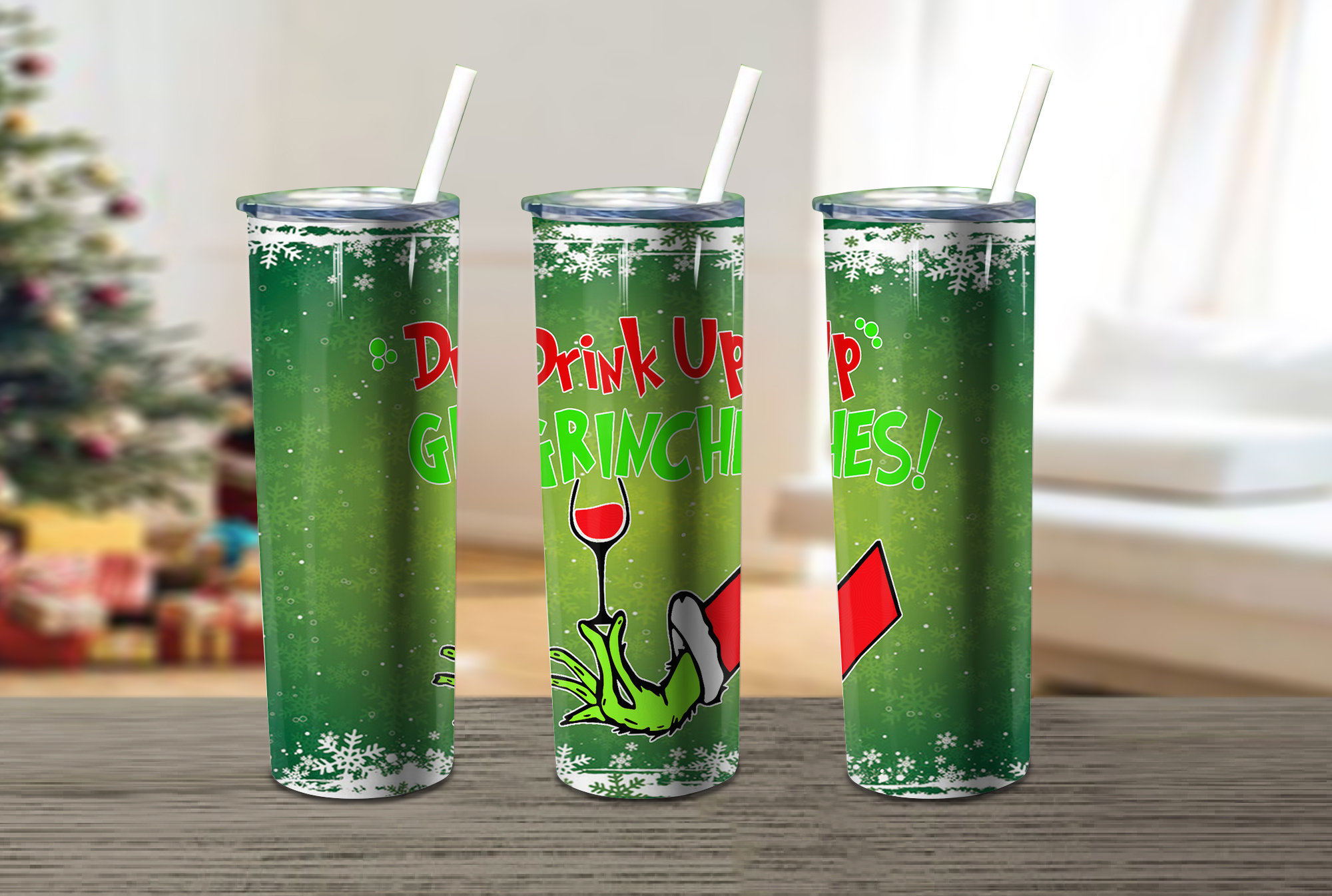 Drink Up Grinches Xmas Skinny Tumbler