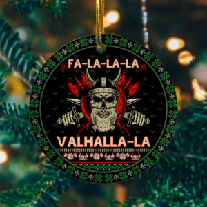 Fa La La La Valhalla La Viking God Ugly Christmas Flat Holiday Ornament