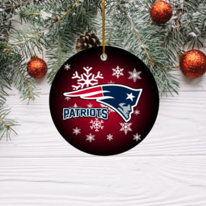 New England Patriots Merry Christmas Circle Ornament