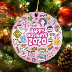 LGBT Happy Holigays 2020 Christmas Ornament