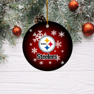 Pittsburgh Steelers Merry Christmas Circle Ornament