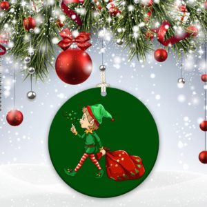 The Elf We wish you a Merry Christmas Christmas Decorative Ornament