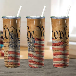 We The People Distress Scorched Skinny Tumbler
