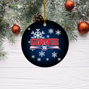 New York Giants Merry Christmas Circle Ornament