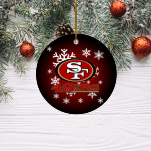 San Francisco 49ers Merry Christmas Circle Ornament
