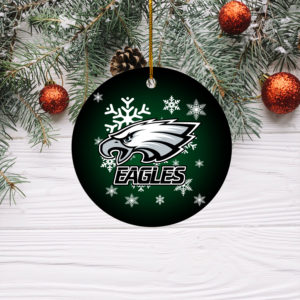 Philadelphia Eagles Merry Christmas Circle Ornament