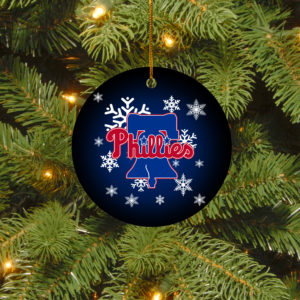 Philadelphia Phillies Merry Christmas Circle Ornament