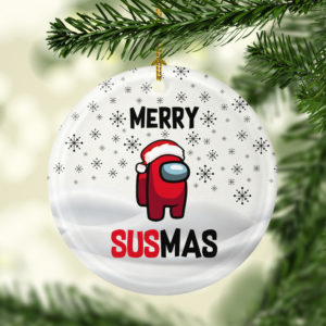 Merry Susmas Among Us Christmas Crewmate Impostor Funny Xmas 2020 Christmas Ornament