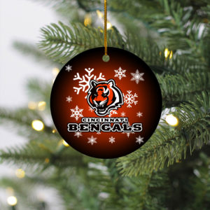Cincinnati Bengals Christmas Circle Ornament