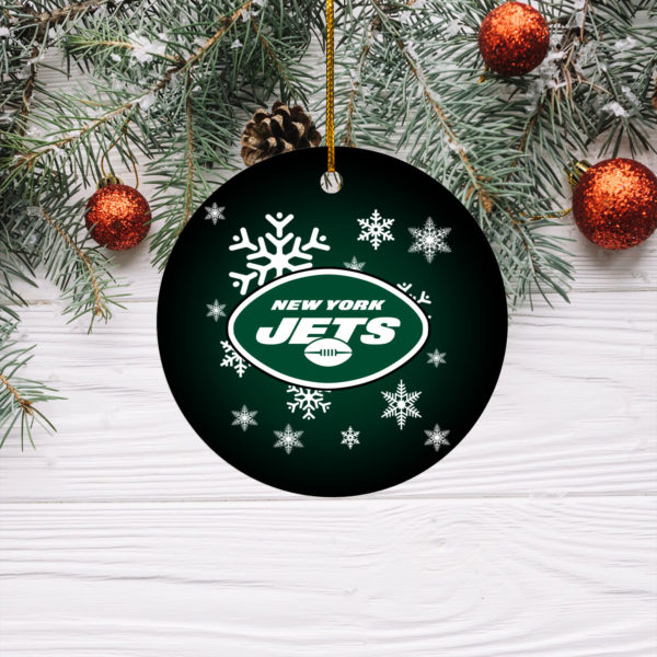 New York Jets Merry Christmas Circle Ornament