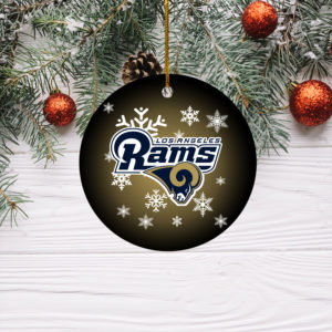 Los Angeles Rams Merry Christmas Circle Ornament