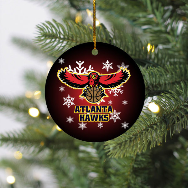 Atlanta Hawks Merry Christmas Circle Ornament