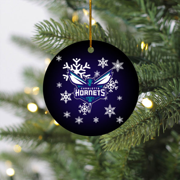 Charlotte Hornets Merry Christmas Circle Ornament