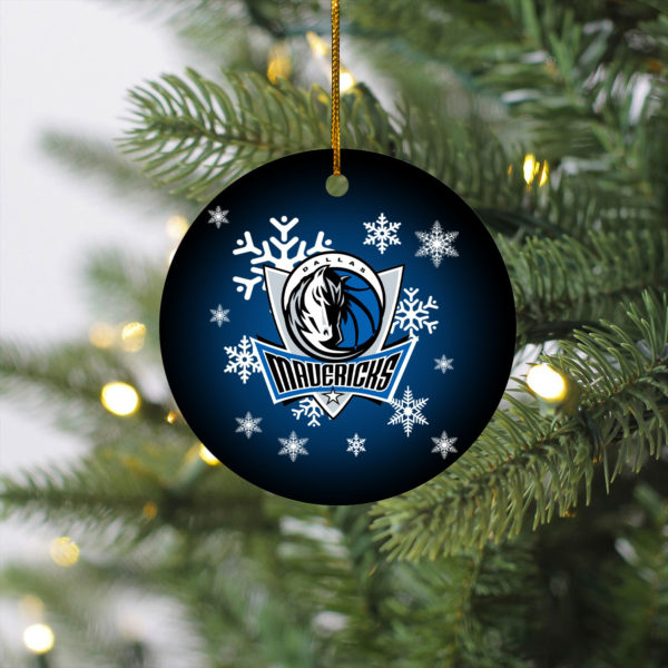 Dallas Mavericks Merry Christmas Circle Ornament