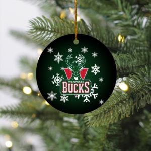 Milwaukee Bucks Merry Christmas Circle Ornament