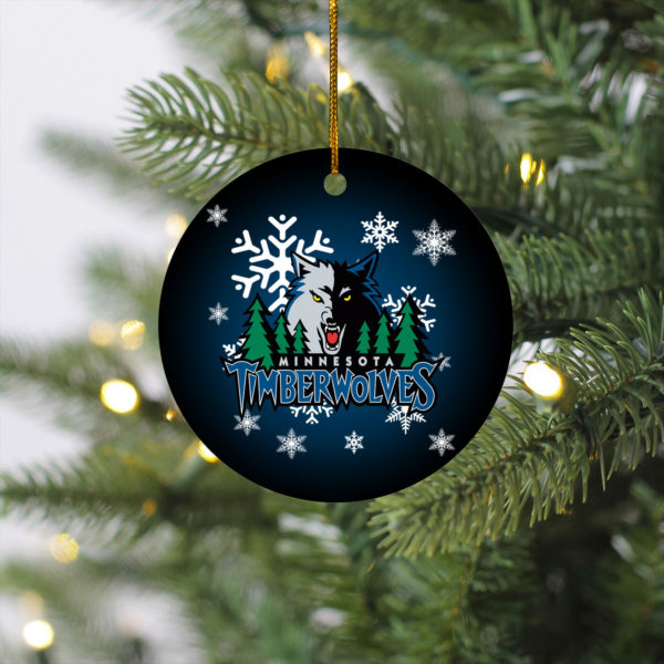 Minnesota Timberwolves Merry Christmas Circle Ornament