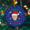 Santa Wearing Mask 2020 Decorative Christmas Circle Ornament