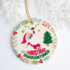 President Biden Is Coming To Town Funny Decorative Christmas Circle Ornament