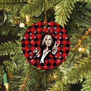 Steven Tyler Merry Christmas Circle Ornament