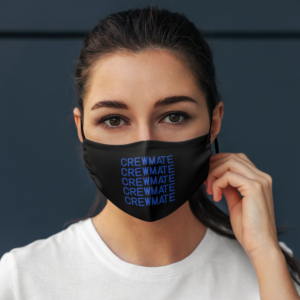 Blue Crewmate Amongus Game Face Mask
