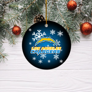 Los Angeles Chargers Merry Christmas Circle Ornament