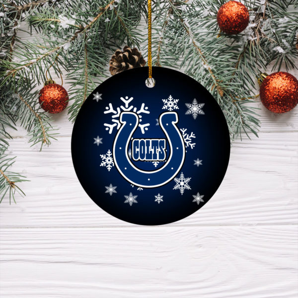 Indianapolis Colts Merry Christmas Circle Ornament