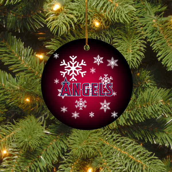 Los Angeles Angels Merry Christmas Circle Ornament