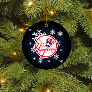 New York Yankees Merry Christmas Circle Ornament