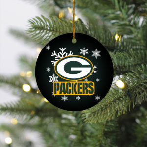 Green Bay Packers Christmas Merry Christmas Circle Ornament