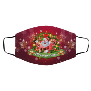 Merry Christmas Cute Cartoon Santa Claus Reindeer Face Mask