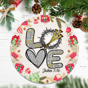 Love Cross John Christmas Ornament