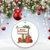 Santa Reindeer We wish you a Merry Christmas Decorative Ornament